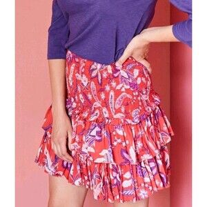 Sundry Women's Floral Tiered Skirt 3 Large Size 12 Peasant Boho Paisley Festival